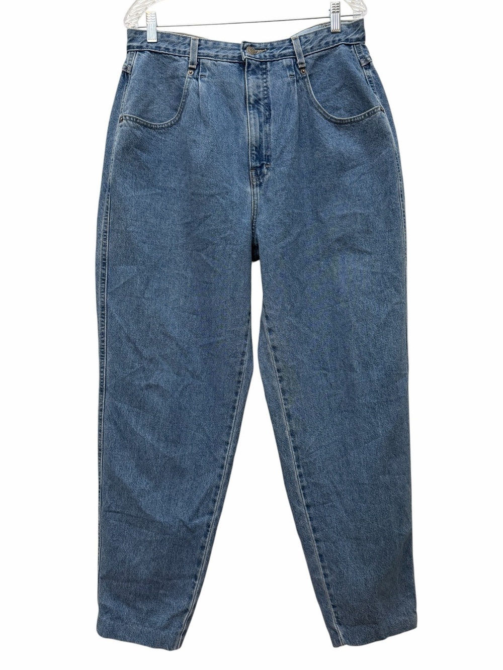 Vtg Brittania Mens 33x30 Baggy Tapered Blue Denim Jeans Cotton Y2K Distressed